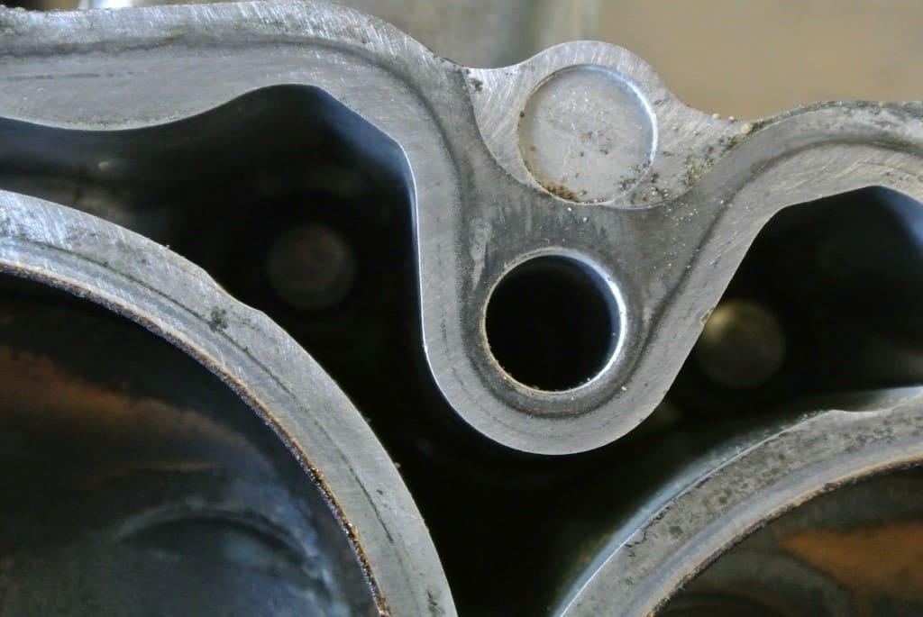 Heavy scratches in the Surface of a Subaru Engine Block